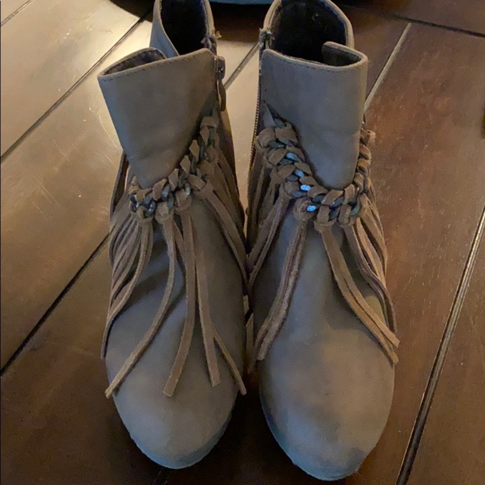 Brown Wedge Booties